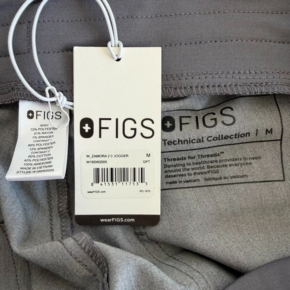 Figs Womens Zamora 2.0 Jogger Scrub Pants Medium Gray Stretch - Picture 7 of 8